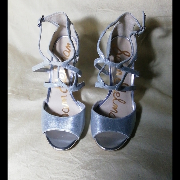Sam Edelman Aeryn strappy silver sandals size 7.5 - Picture 3 of 7